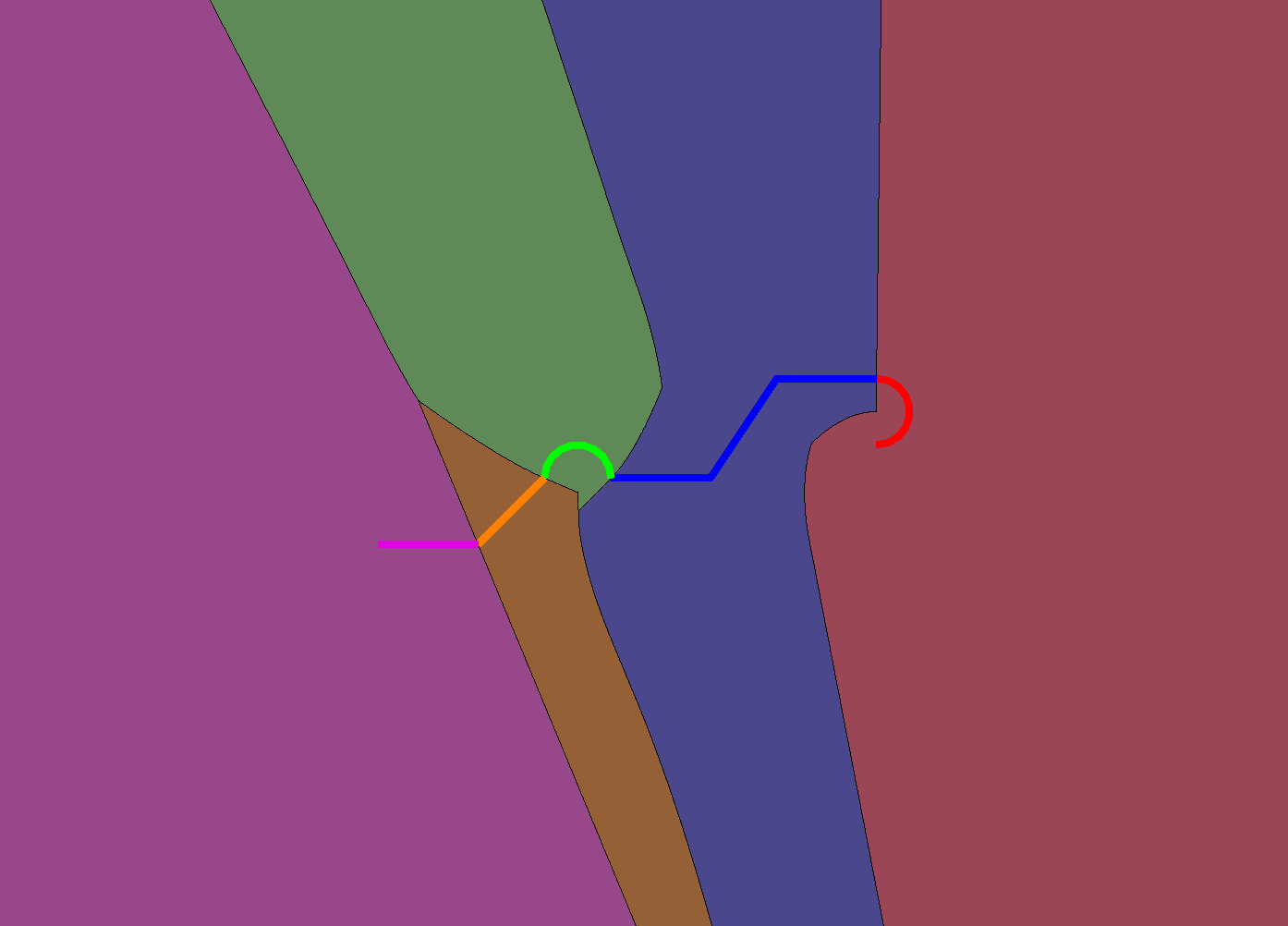 Regions for curve chain children - example 1